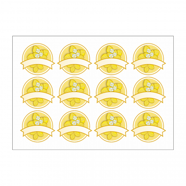 Этикетки Желтого цвета, Клубника для надписей варенья, джема, стикеры для заготовок, Количество 12шт. (320x240мм)