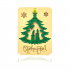 Деревянная Новогодняя открытка, Набор украшений на ёлку, Ёлочка, Снежинка, Звезда, Олени, из натурального дерева