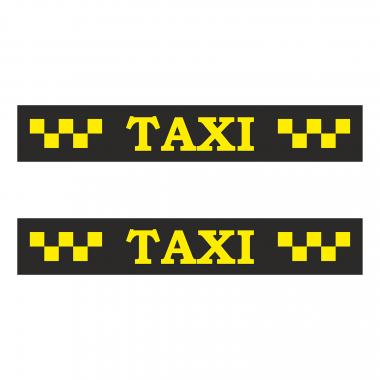 Шашка такси знак TAXI желтые шашки, на черном фоне 550мм
