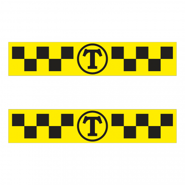 Знак такси Т- такси черные шашечки, на желтом фоне 315мм