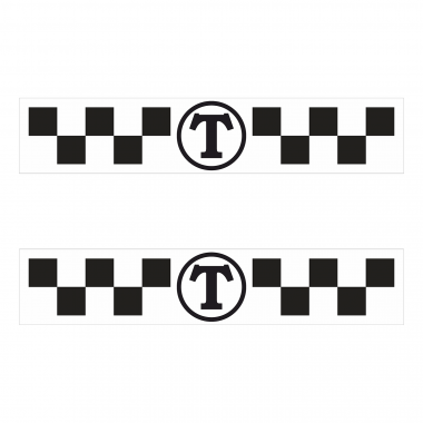 Знак такси Т- такси черные шашечки, на белом фоне 610мм