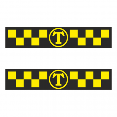 Знак такси Т- такси желтые шашечки на черном фоне 610мм