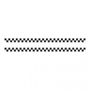 Шашка такси знак черн. шашки, на белом фоне 1000х57 мм