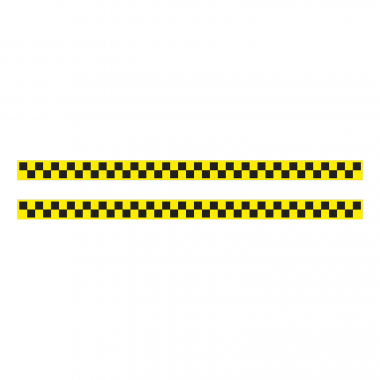 Шашка такси знак черн. шашки, на желт.фоне 1000х57 мм