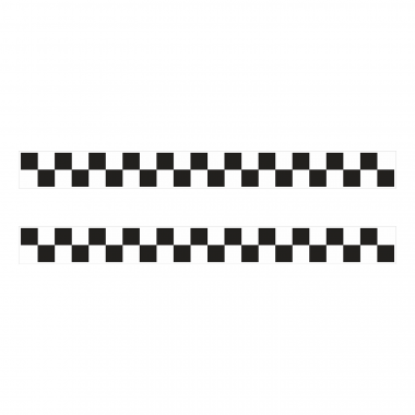 Шашка такси знак черн. шашки, на белом фоне 1000х100 мм