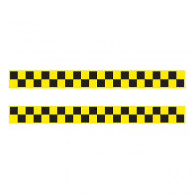 Шашка такси знак черн. шашки, на желт. фоне 1000х100 мм, 2 шт