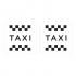 Наклейка шашка такси TAXI черн. шашки, на белом фоне 250мм