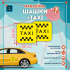 Наклейка шашка такси TAXI черн. шашки, на желт. фоне 250мм