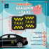 Наклейка шашка такси TAXI желт. шашки, на черн. фоне 250мм
