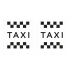 Наклейка шашка такси TAXI черн. шашки, на белом фоне 430 мм