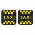 Наклейка шашка такси TAXI желт. шашки, на черн. фоне 430мм