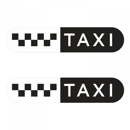 Такси знак шашки черн., на белом фоне/TAXI 835мм,овал