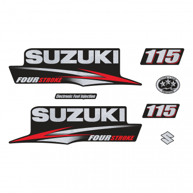 Наклейка на колпак Suzuki 115 2010-2013г лодочного 4-х тактного мотора