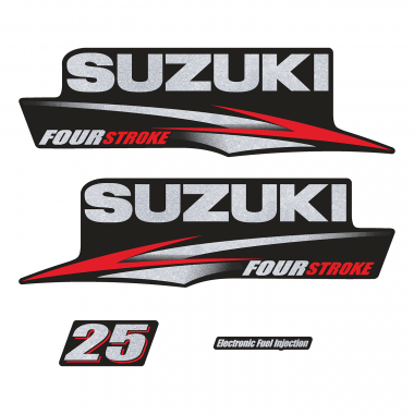 Наклейка на колпак Suzuki 25 2010-2013г., лодочного 4-х тактного мотора