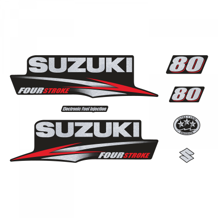 Наклейка на колпак Suzuki 80 2010-2013г., лодочного 4-х тактного мотора Наклейка на колпак Suzuki 80 2010-2013г., лодочного 4-х тактного мотора