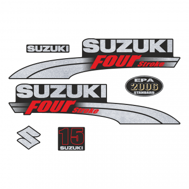 Наклейка на колпак Suzuki 15 2003-2009г., лодочного 4-х тактного мотора