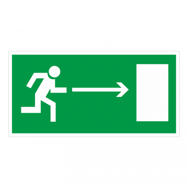 Наклейка Знак Направление к эвакуационному выходу направо, ГОСТ-Е-03