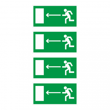 Наклейка Знак Направление к эвакуационному выходу налево, ГОСТ-Е-04