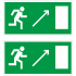 Наклейка Знак Направление к эвакуационному выходу направо вверх, ГОСТ-Е-05