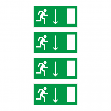 Наклейка Знак Указатель двери эвакуационного выхода правосторонний, ГОСТ-Е-09