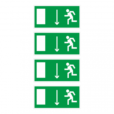 Наклейка Знак Указатель двери эвакуационного выхода левосторонний, ГОСТ-Е-10