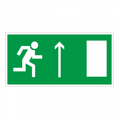 Наклейка Знак Направление к эвакуационному выходу прямо правосторонний, ГОСТ-Е-11