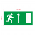 Наклейка Знак Направление к эвакуационному выходу прямо правосторонний, ГОСТ-Е-11
