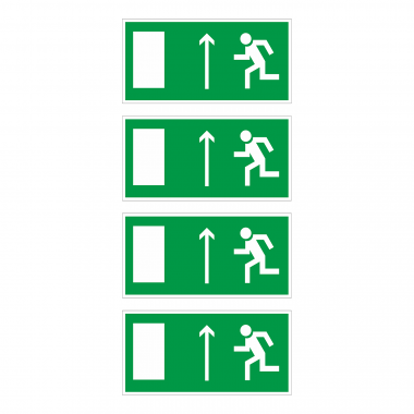 Наклейка Знак Направление к эвакуационному выходу прямо левосторонний, ГОСТ-Е-12