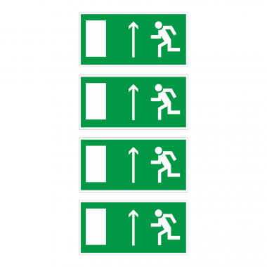 Наклейка Знак Направление к эвакуационному выходу прямо, ГОСТ-Е-12
