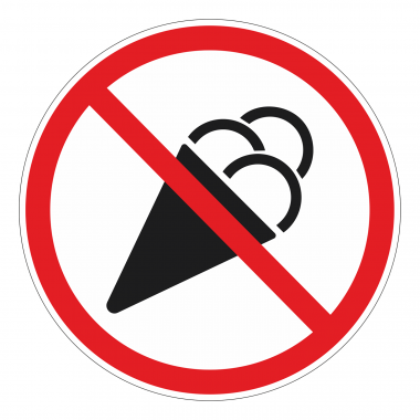Наклейка Знак С мороженым вход запрещен,