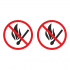 Наклейка Знак Запрещается пользоваться открытым огнем и курить, ГОСТ-Р-02