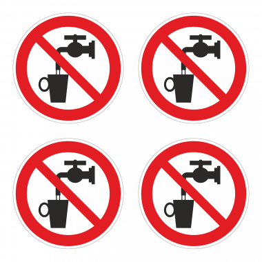 Наклейка Знак Запрещается использовать в качестве питьевой воды, ГОСТ-Р-05