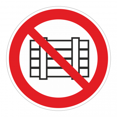 Наклейка Знак Запрещается загромождать проходы или складировать, ГОСТ-Р-12