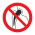 Наклейка Знак Запрещается работа, присутствие людей, имеющих металлические импланты, ГОСТ-Р-16