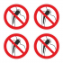 Наклейка Знак Запрещается работа, присутствие, людей, имеющих металлические импланты, ГОСТ-Р-16