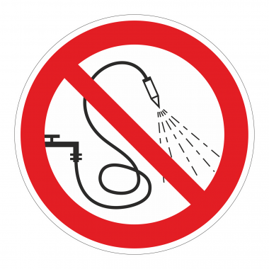 Наклейка Знак Запрещается разбрызгивать воду, ГОСТ-Р-17