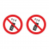 Наклейка Знак Запрещается пользоваться мобильным сотовым телефоном или переносной рацией, ГОСТ-Р-18