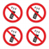 Наклейка Знак Запрещается пользоваться мобильным сотовым телефоном или переносной рацией, ГОСТ-Р-18