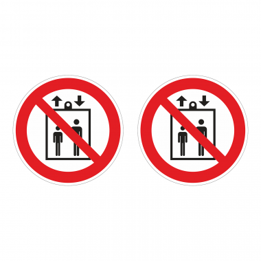 Наклейка Знак Запрещено пользоваться лифтом, ГОСТ-Р-34