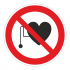 Наклейка Знак Запрещается работа, присутствие, людей со стимуляторами сердечной деятельности, ГОСТ-Р-11