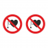 Наклейка Знак Запрещается работа, присутствие людей со стимуляторами сердечной деятельности, ГОСТ-Р-11