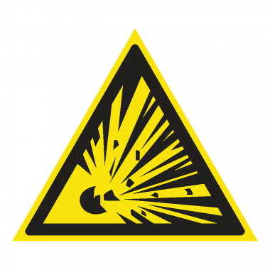 Наклейка Знак Взрывоопасно, ГОСТ-W-02