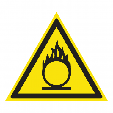 Наклейка Знак Пожароопасно. Окислитель, ГОСТ W11