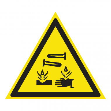 Наклейка Знак Опасно. Едкие и коррозионные вещества, ГОСТ-W-04