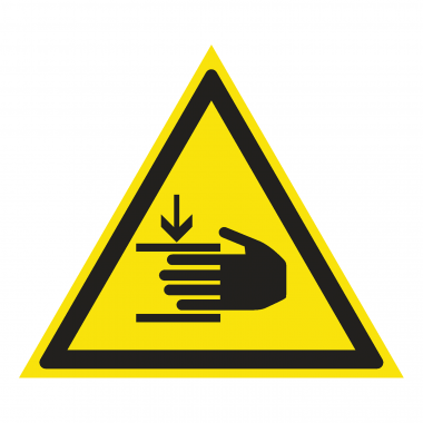 Наклейка Знак Осторожно! Возможно травмирование рук, ГОСТ-W-27