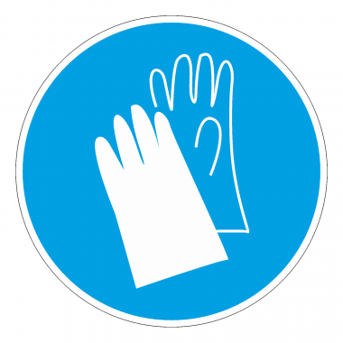 Наклейка Знак Работать в защитных перчатках, ГОСТ-М-06