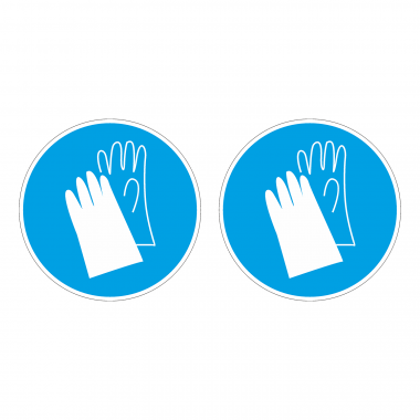 Наклейка Знак Работать в защитных перчатках, ГОСТ-М-06