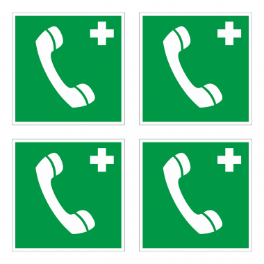 Наклейка Знак Телефон связи с медицинским пунктом, скорой медицинской помощью, ГОСТ-ЕС-06