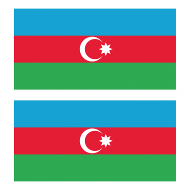 Наклейка Флаг Азербайджана 300мм на автомобиль