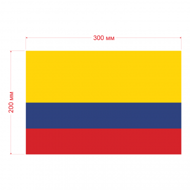Наклейка Флаг Колумбии 300мм, на автомобиль